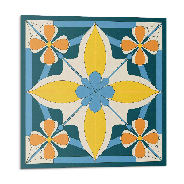 Vinyl csempe falra Virágos geometrikus minta