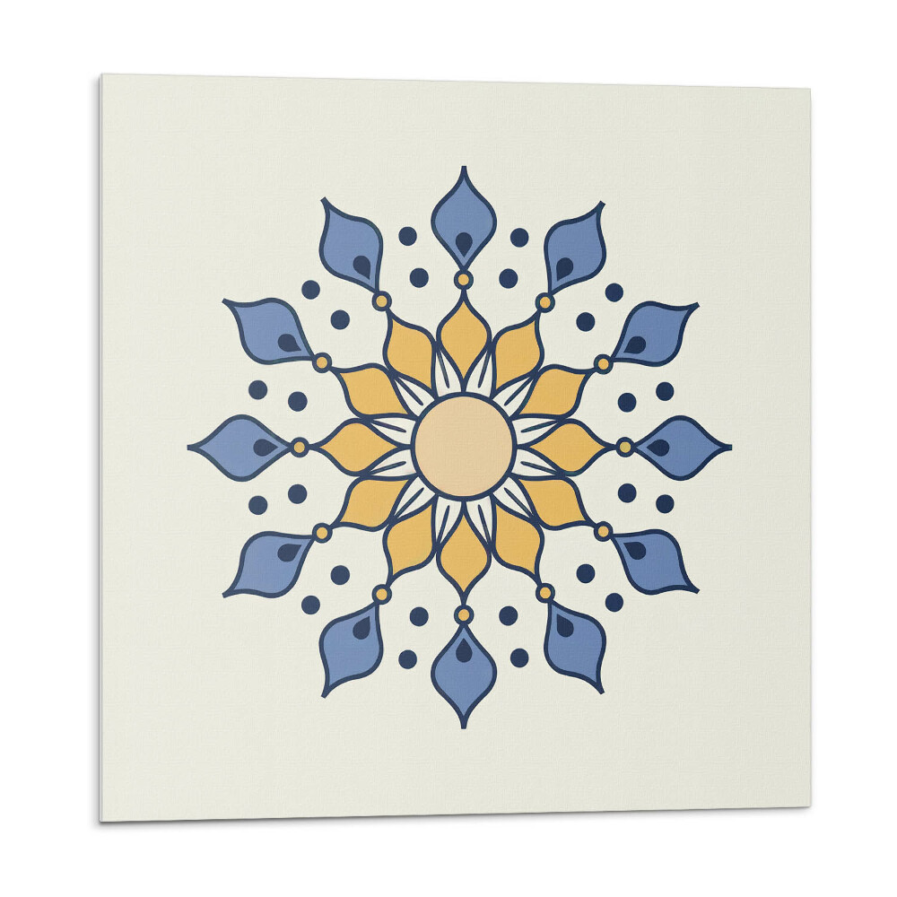 Vinyl csempe falra Mandala virágmintákkal