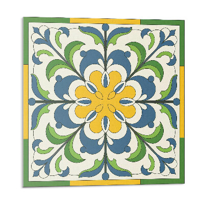 Öntapadós vinyl csempe Virágmotívum levelekkel