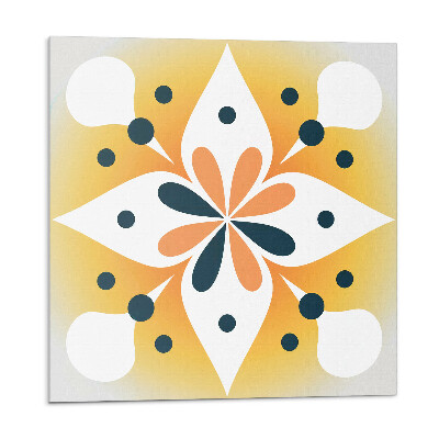 Vinyl csempe falra Virágminta pöttyökkel