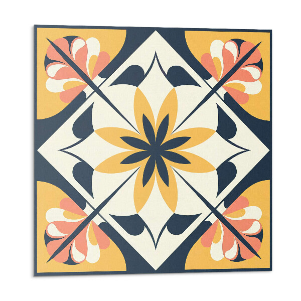 Vinyl csempe falra Virágminta rombuszban