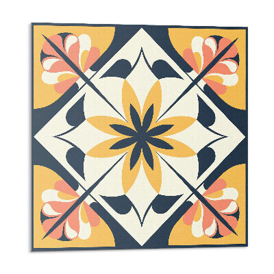 Vinyl csempe falra Virágminta rombuszban