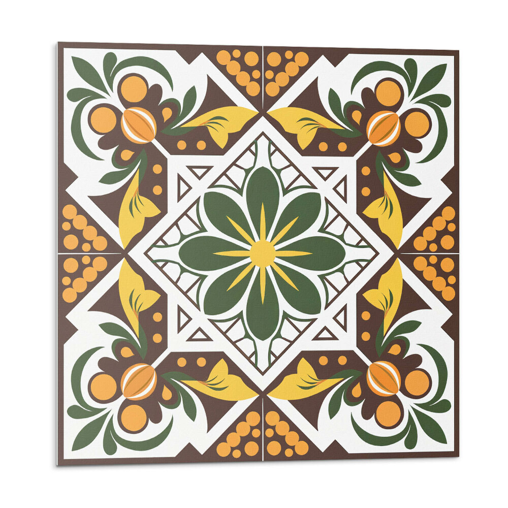 Öntapadós vinyl csempe Növényminta virágokkal