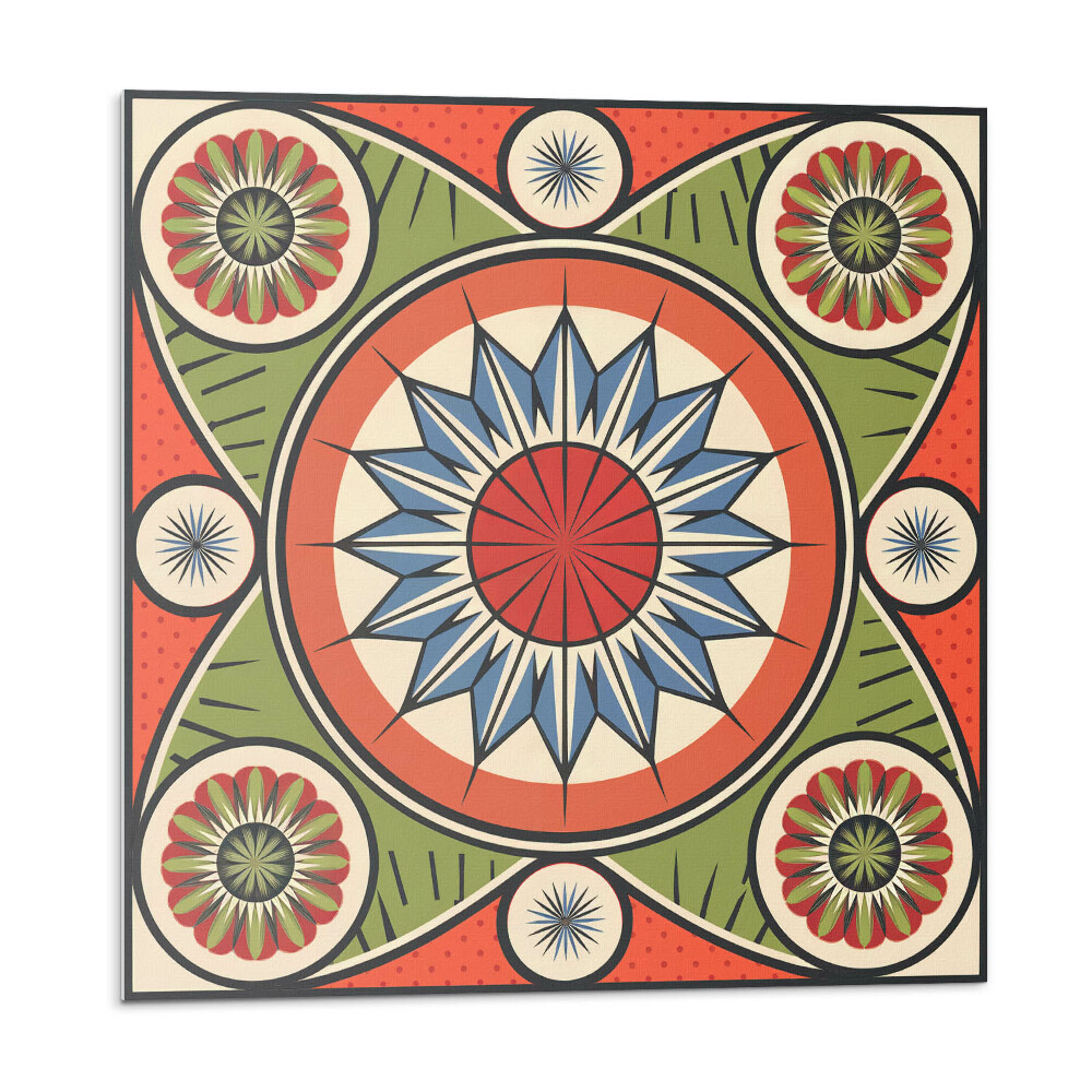 Vinyl csempe Szimmetrikus minta virágokkal