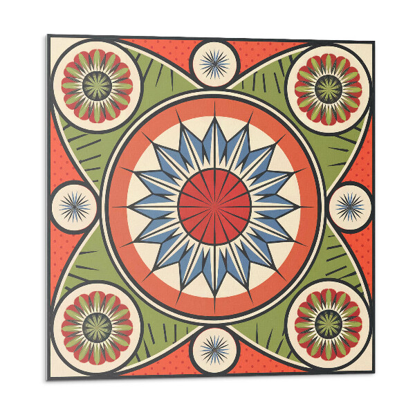 Vinyl csempe Szimmetrikus minta virágokkal