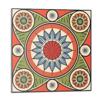 Vinyl csempe Szimmetrikus minta virágokkal