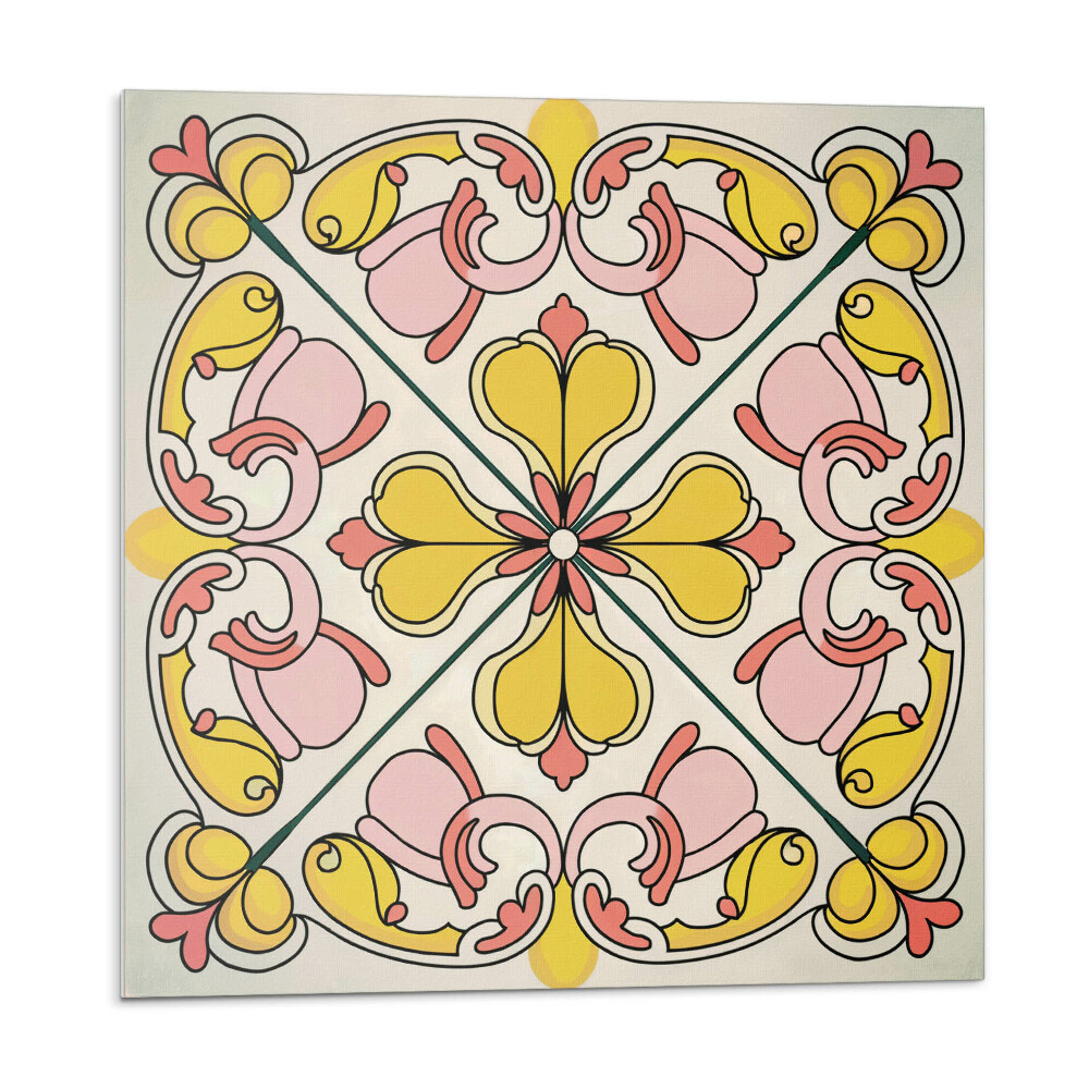 Öntapadós vinyl csempe Virágminta díszekkel