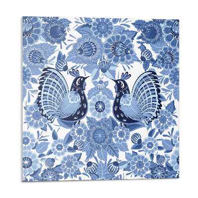 Vinyl csempe falra Madarak és virágok mintája