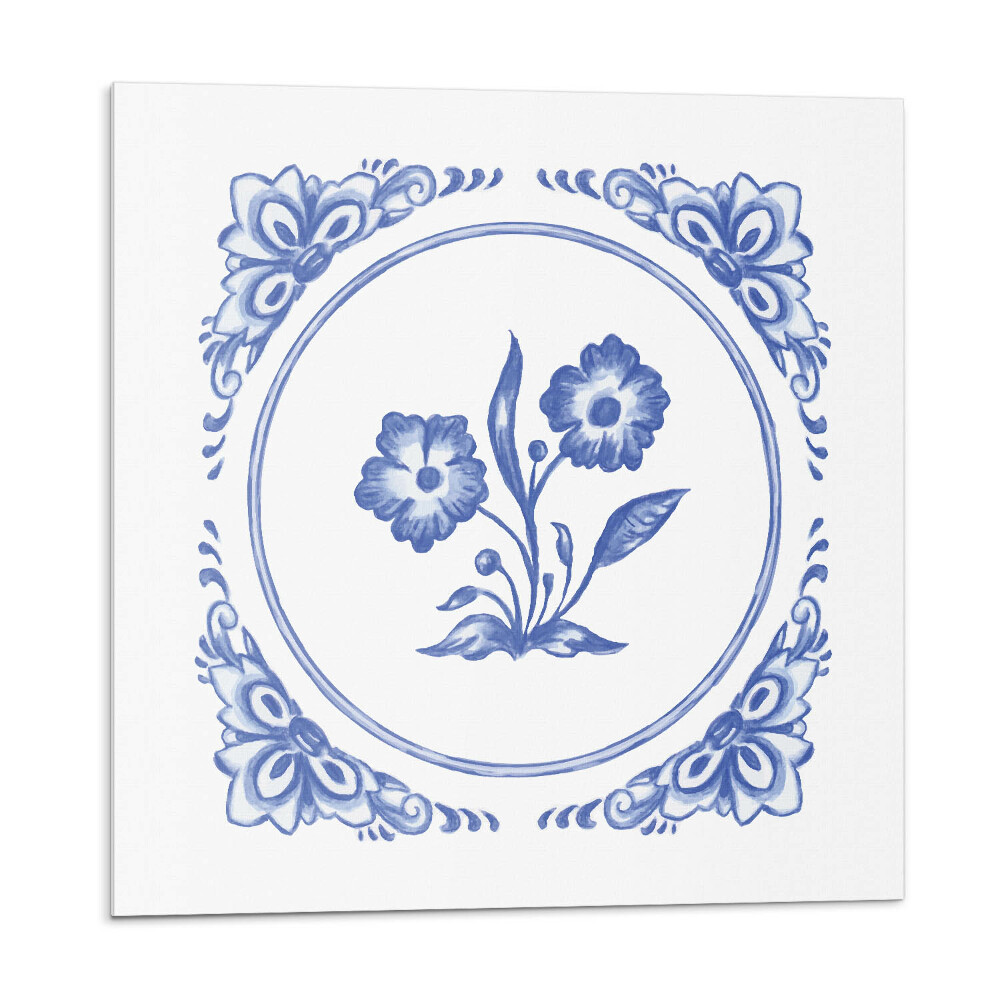 Öntapadós vinyl csempe Virágminta körben