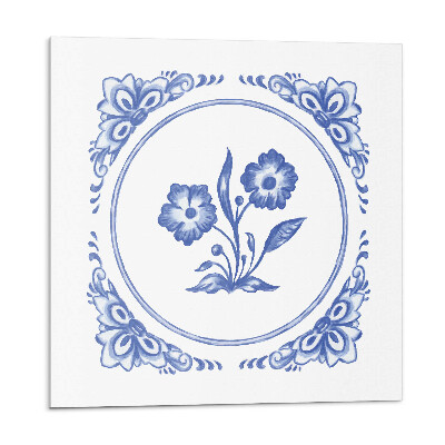 Öntapadós vinyl csempe Virágminta körben