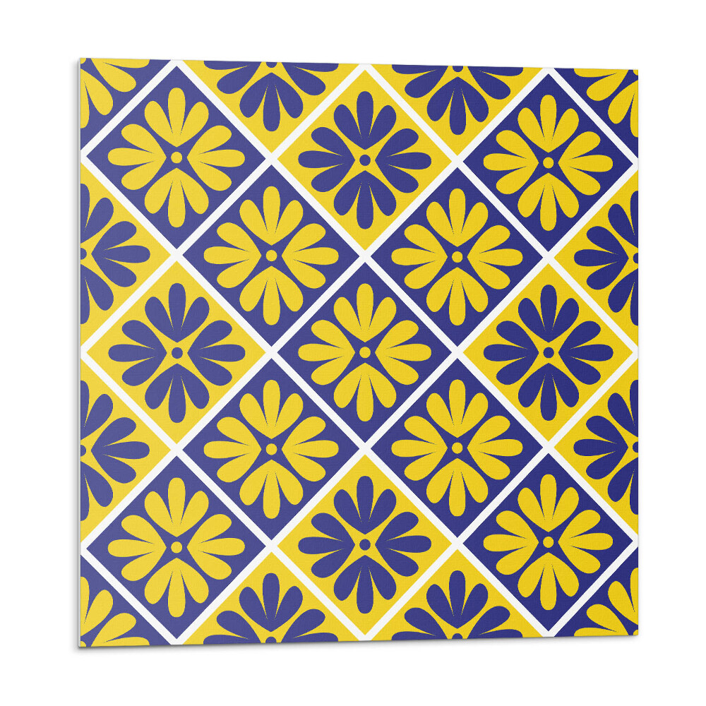 Vinyl csempe falra Virágminta rombuszokban