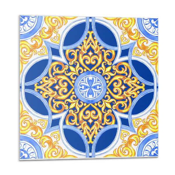 Vinyl csempe falra Dekoratív minta virágmotívummal