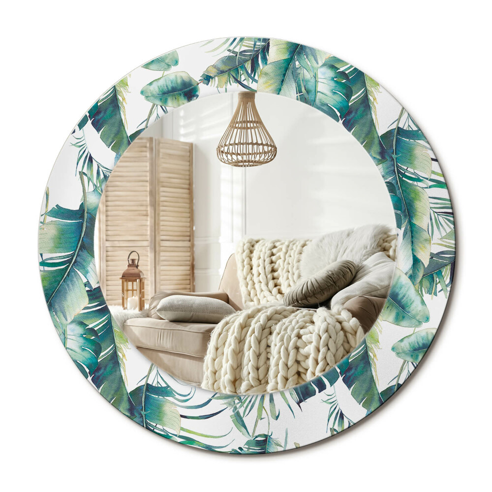 Kerek tükör dekoráció Levelek