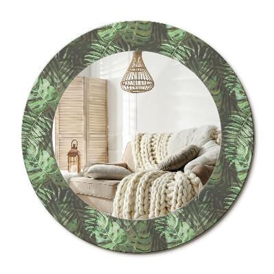 Kerek dekor tükör Trópusi levelek