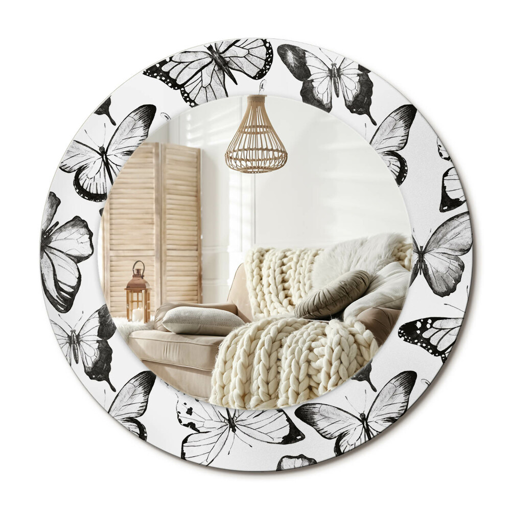 Kerek tükör dekoráció Pillangók