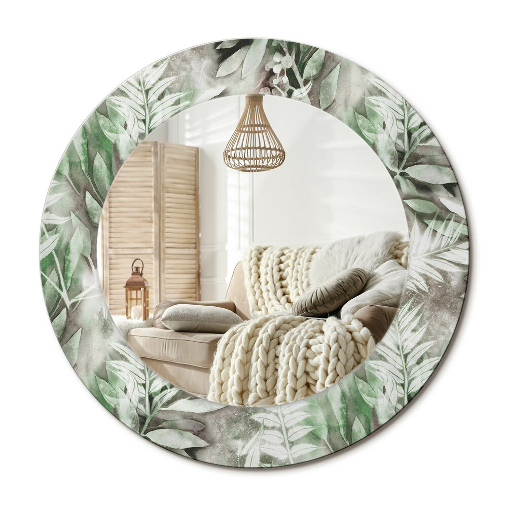 Kerek dekor tükör Akvarell levelek