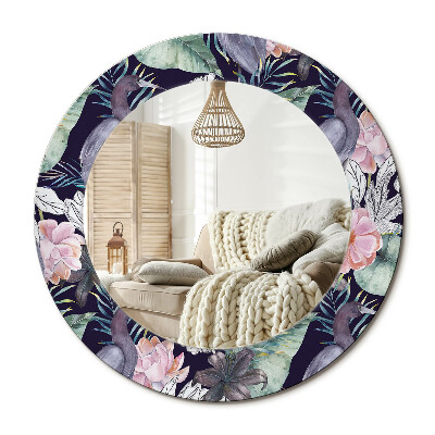 Kerek dekor tükör Heron madarak