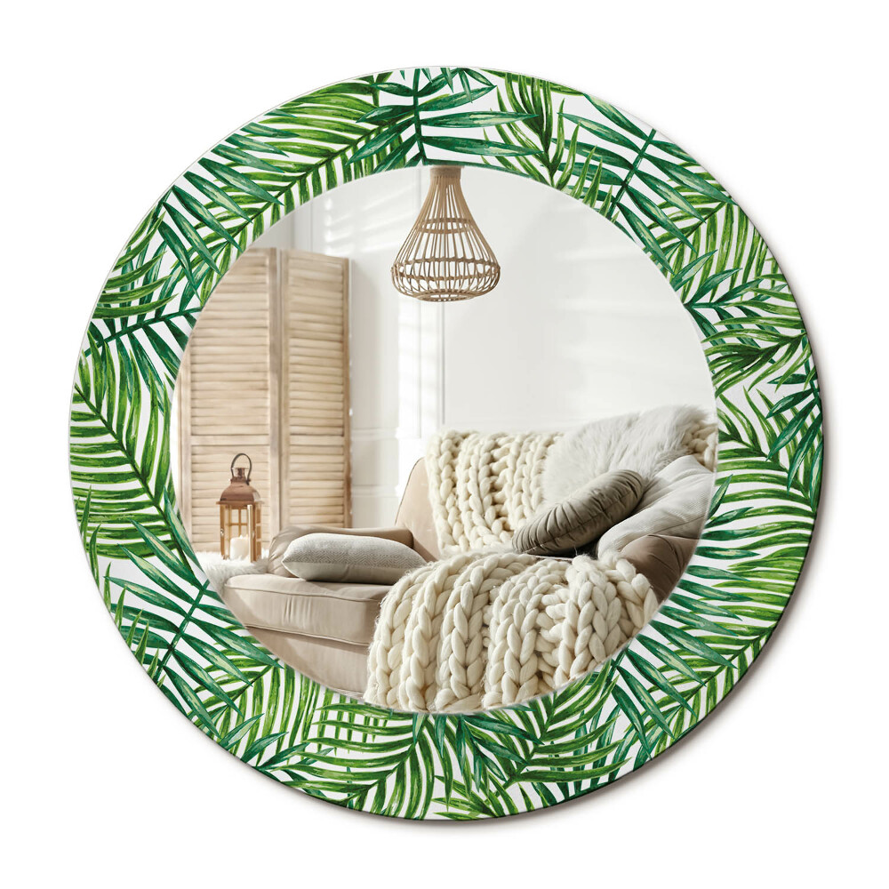 Kerek design tükör Trópusi pálmafa