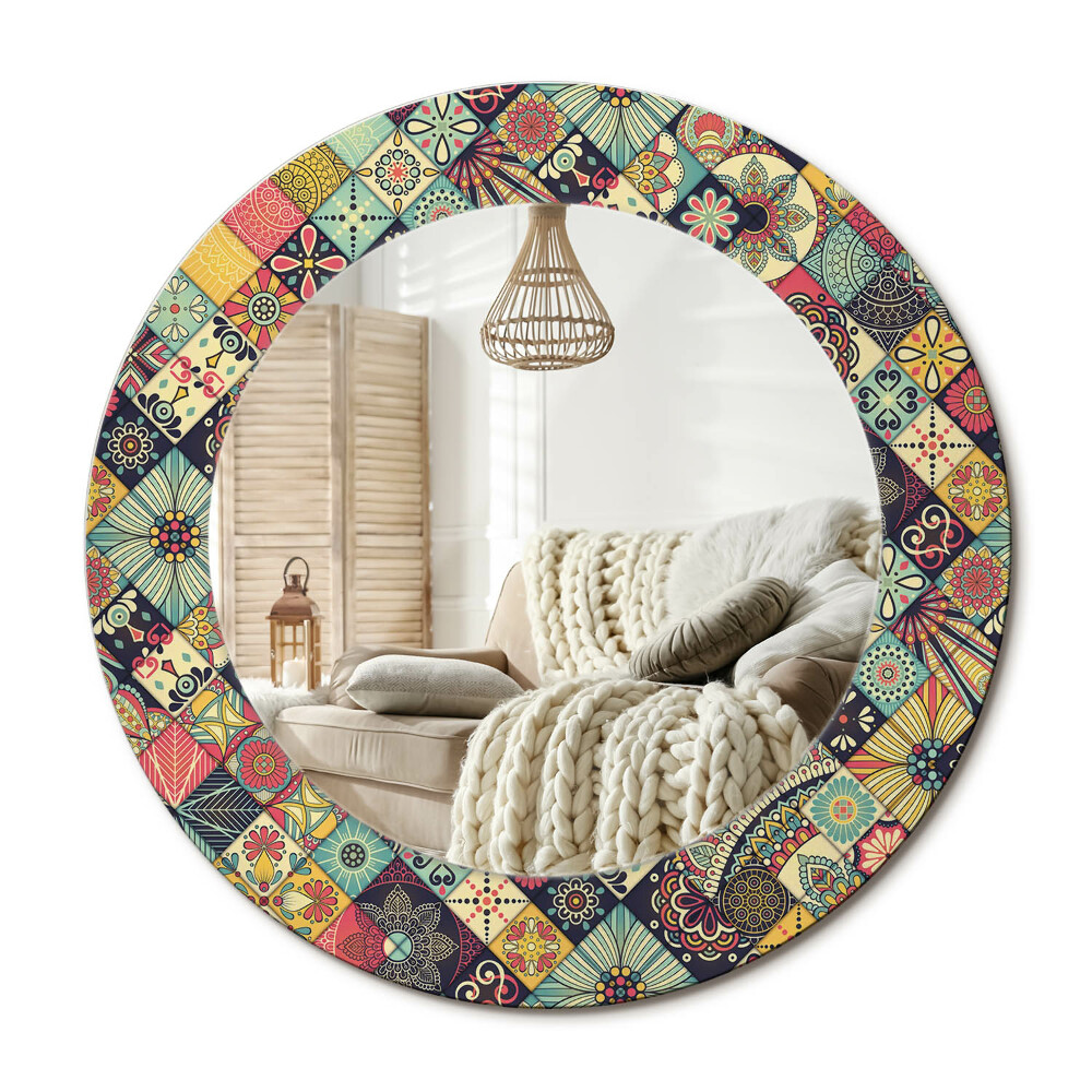 Kerek dekor tükör Patchwork csempe