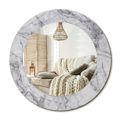 Kerek dekor tükör Fehér márvány