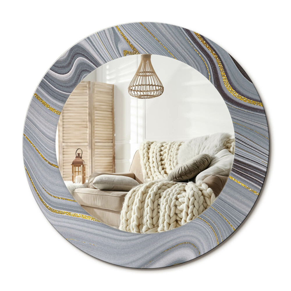 Kerek dekor tükör Szürke márvány