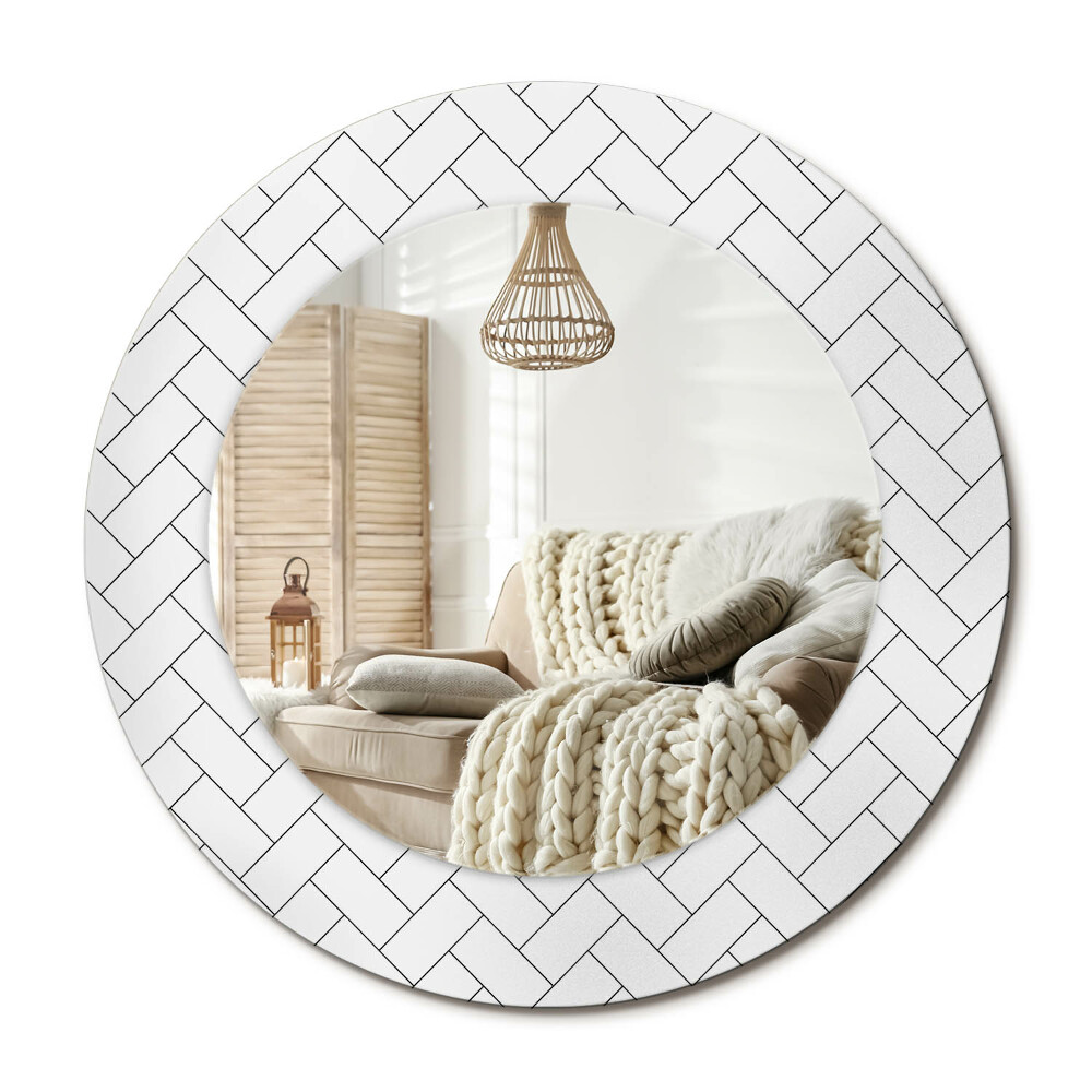 Kerek tükör dekoráció Herringbone