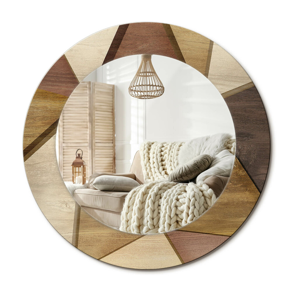 Kerek design tükör Geometrikus fa 3d