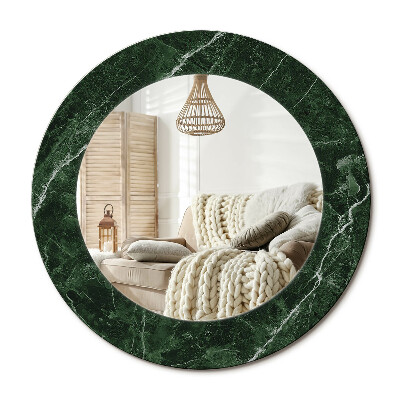 Kerek design tükör Zöld márvány