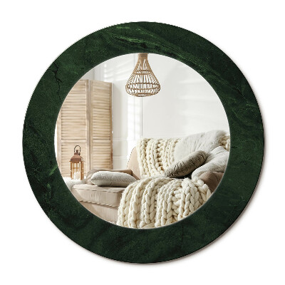 Kerek design tükör Zöld márvány