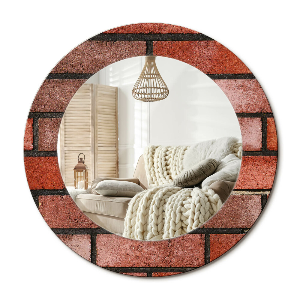 Kerek tükör dekoráció Vörös tégla
