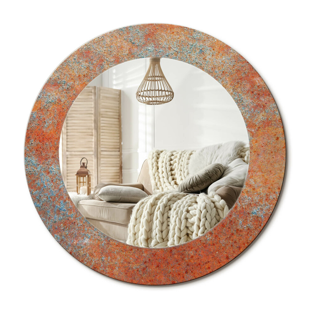 Kerek design tükör Rozsdás fém