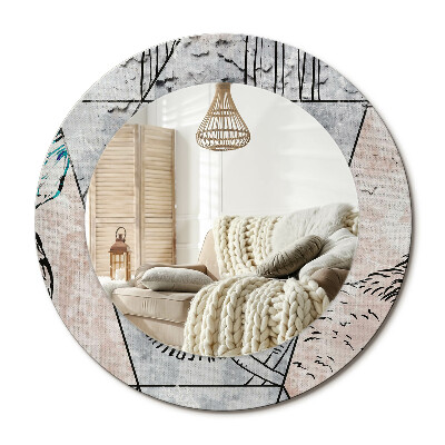 Kerek design tükör Állati absztrakt