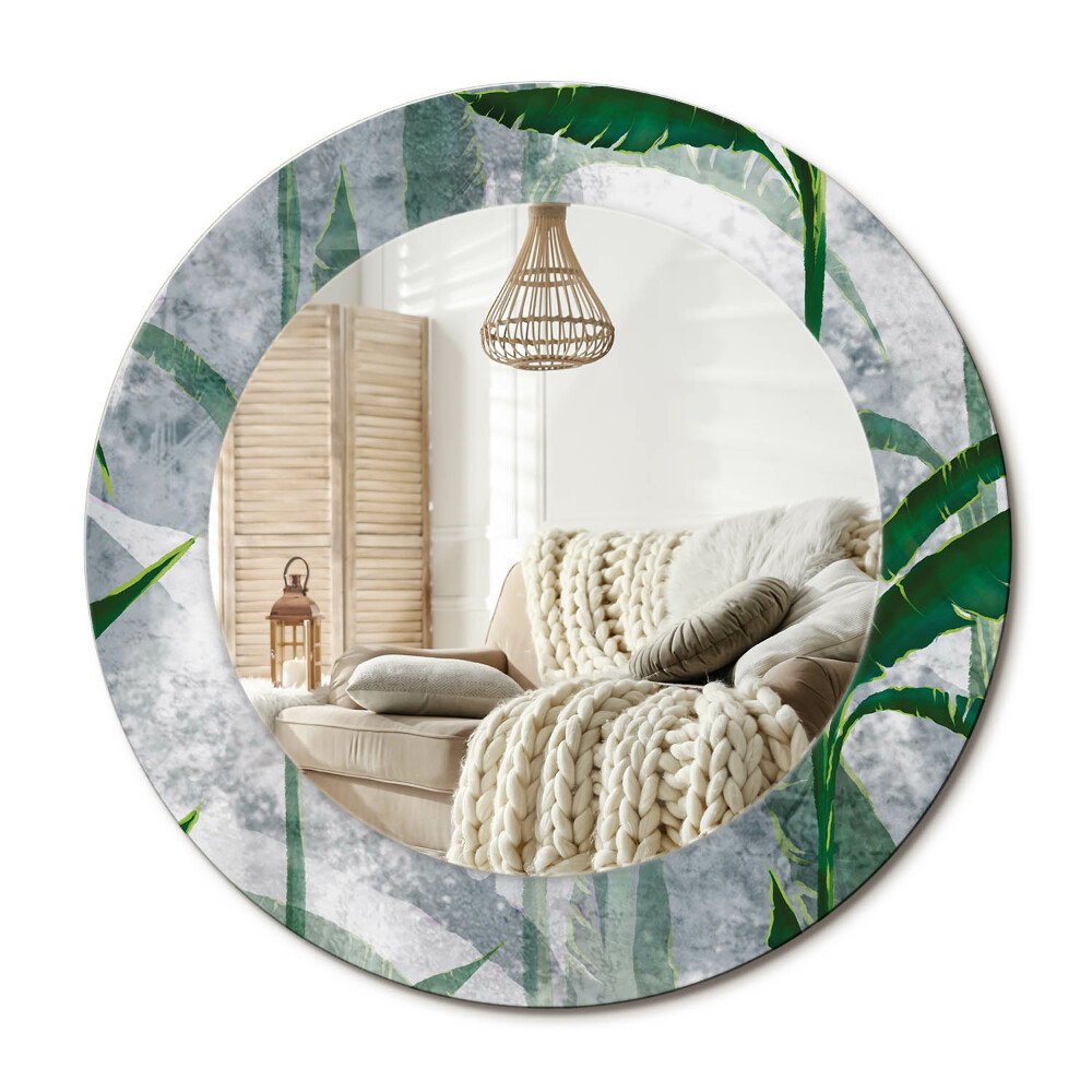 Kerek design tükör Trópusi levelek