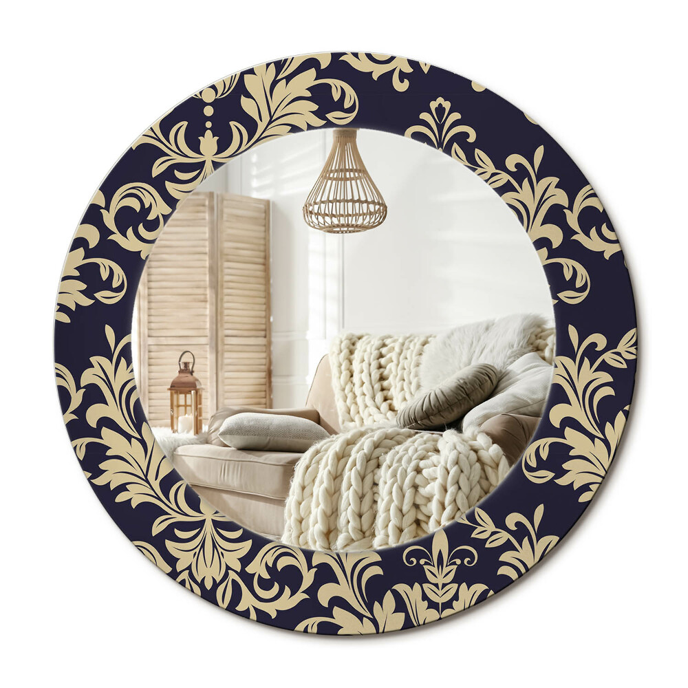 Kerek dekor tükör Virágos minta