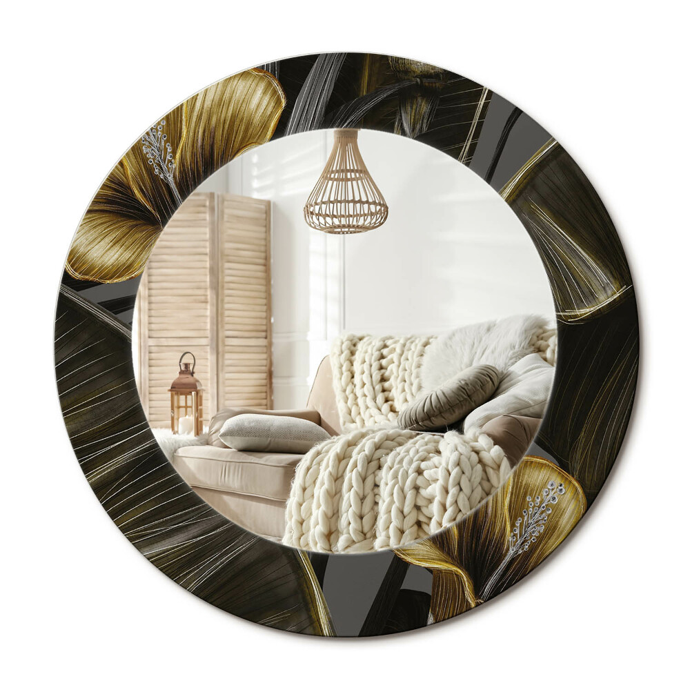 Kerek dekor tükör Hibiszkusz virágok