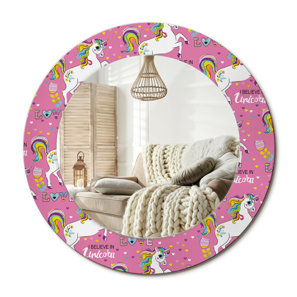 Kerek dekor tükör Varázslatos egyszarvú