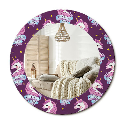 Kerek design tükör Egyszarvú csillagok