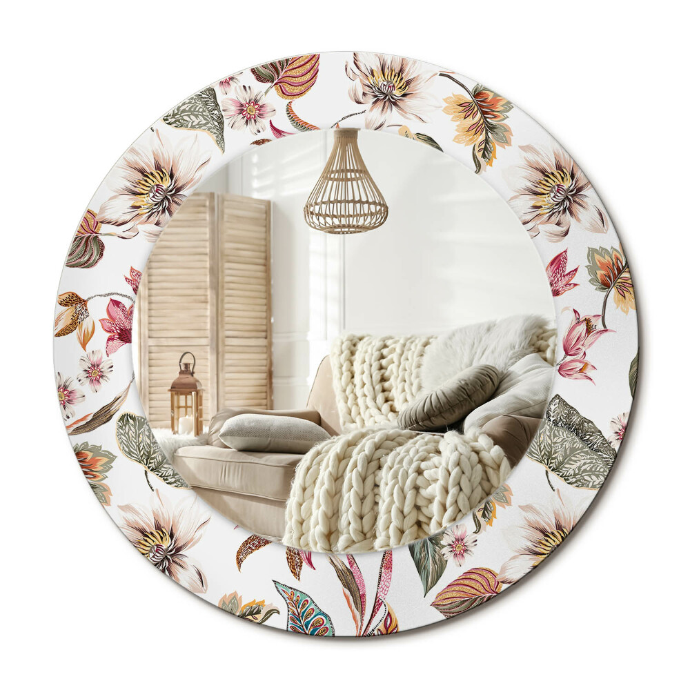 Kerek dekor tükör Vintage virágok