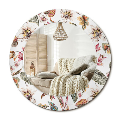 Kerek dekor tükör Vintage virágok