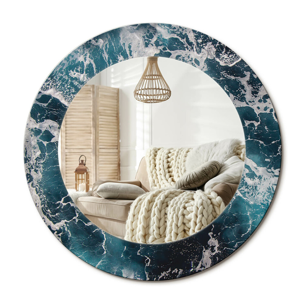 Kerek design tükör Viharos tenger