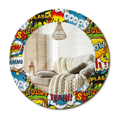 Kerek dekor tükör Rajzfilm stílusú minta