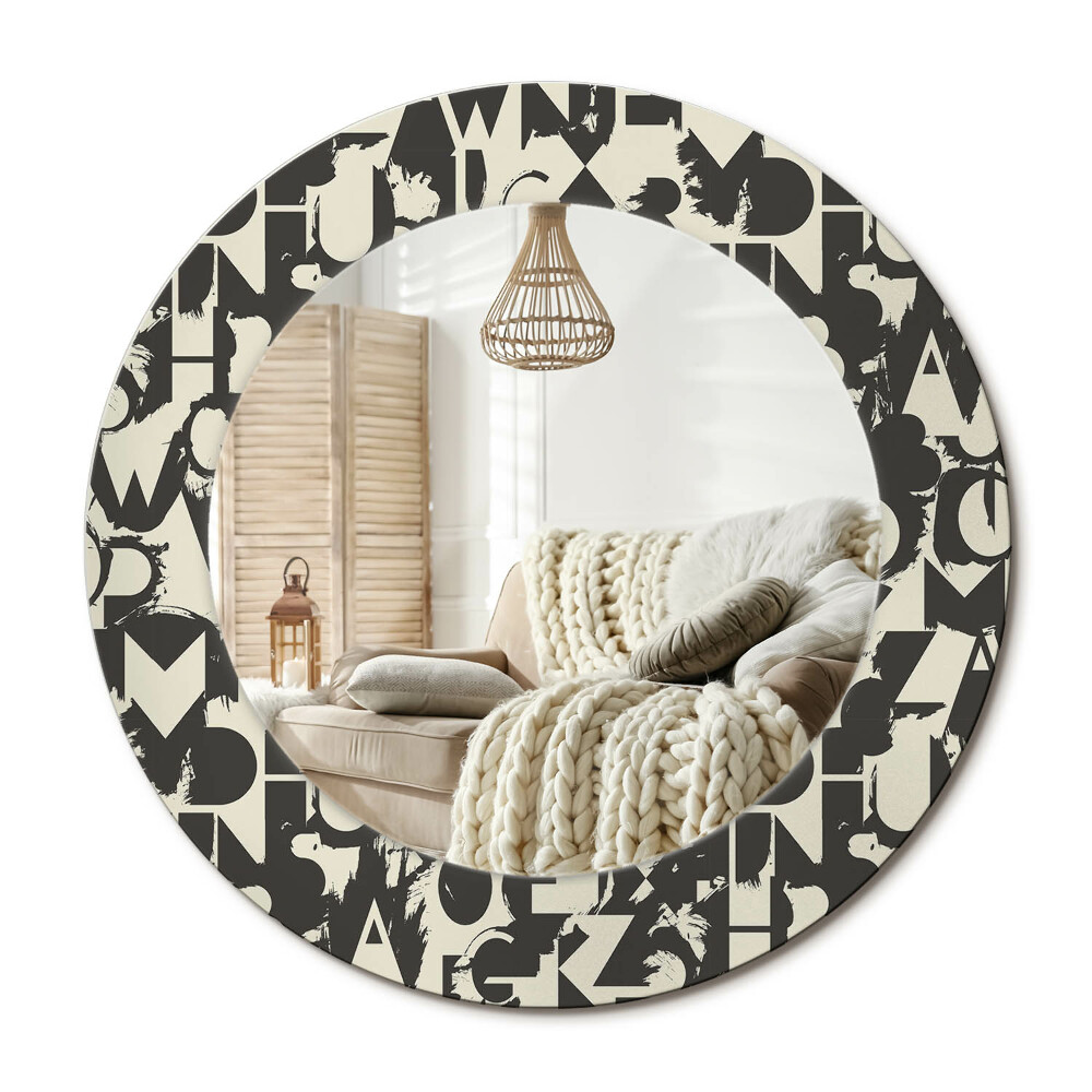 Kerek dekor tükör Betűk
