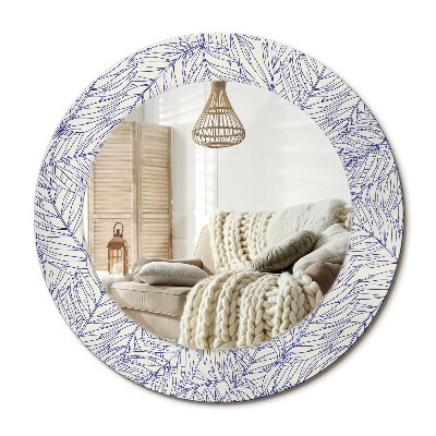 Kerek design tükör Trópusi pálmafa körvonala