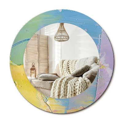 Kerek tükör dekoráció Olajfesték textúra