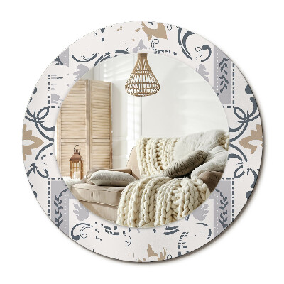 Kerek tükör dekoráció Retro csempe