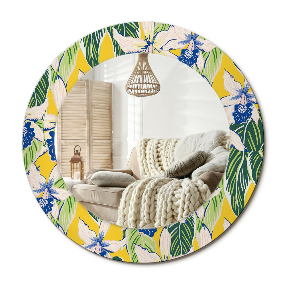 Kerek design tükör Orchideák