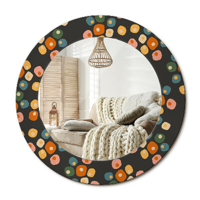 Kerek design tükör Virágok pöttyei