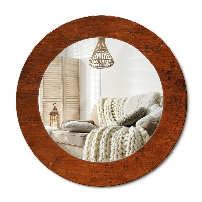 Kerek dekor tükör Természetes fa