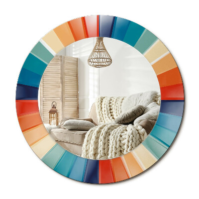 Kerek design tükör Színes csempe sugarak