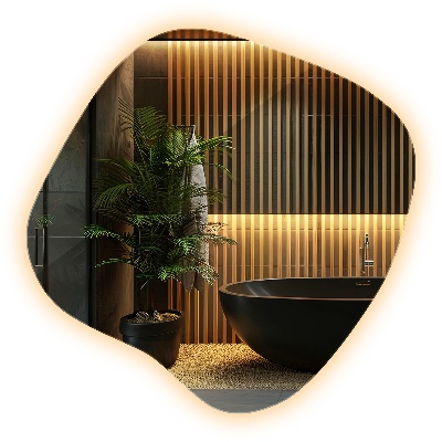 Folt alakú tükör LED keret nélküli